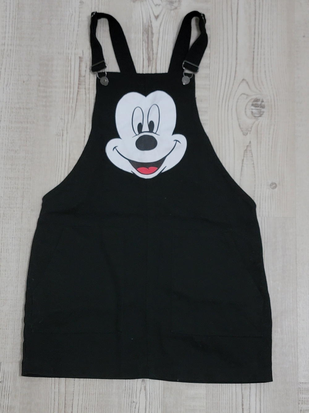 Disney Mickey Mouse Denim Bib Overall Jumper Dress Small Pinafore